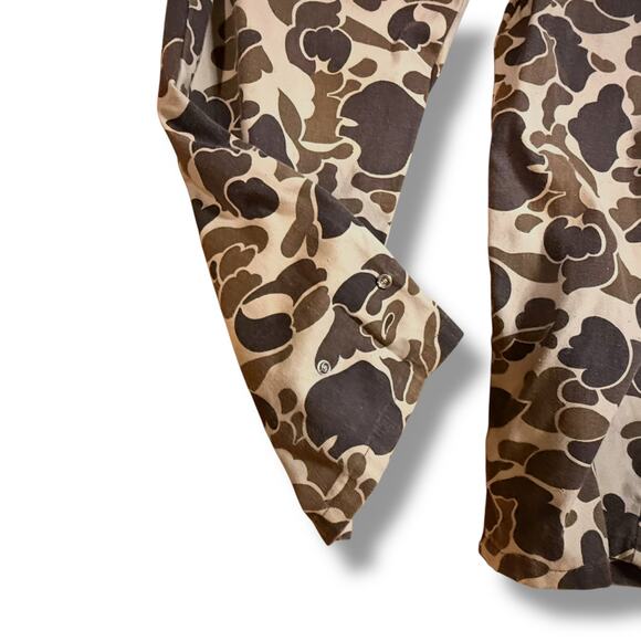 VTG Walls Coveralls Mens Brown Tan Camouflage Full Button Hunting Gorpcore 42-44 - Picture 5 of 8